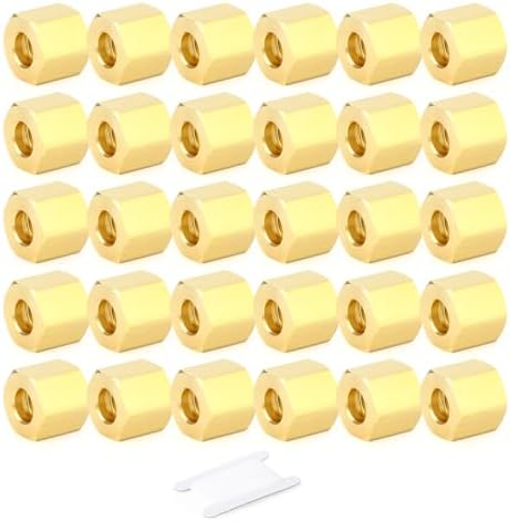 GASHER 30PCS Brass 1/8" Compression Fitting, Brass Compression Nut