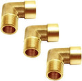 Joywayus 3 Pack Brass 1/2" NPT Male to Female Elbow Pipe Fittings