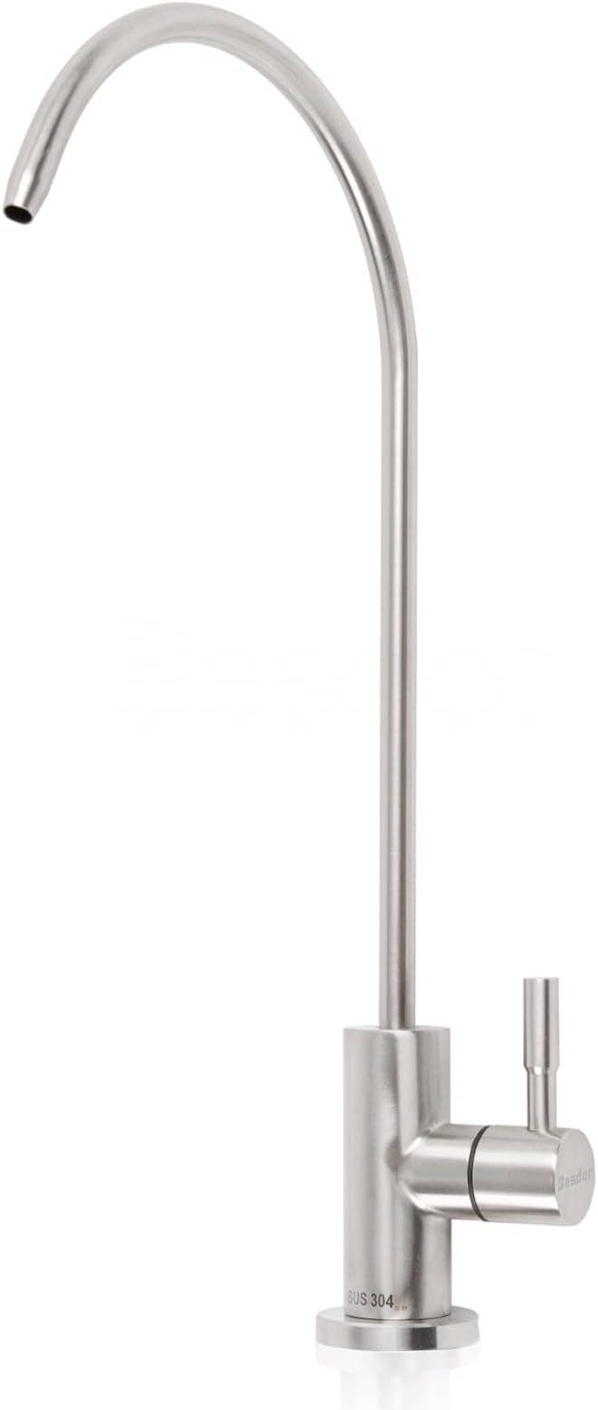 Besdor Drinking Water Faucet, Filtered Water RO Reverse Osmosis Faucet for Kitchen Sink, Non-Air Gap Lead-Free, 304 Stainless Steel, Brushed Nickel, WF2