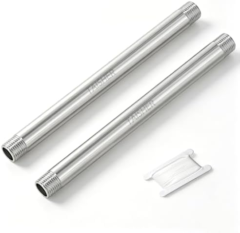 TAISHER 2Pcs Thickened Nipple Cast Pipe 1/2" NPT Male, 8" Length