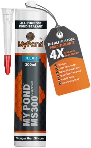 MS300 Marine Grade Pond Sealant, Black, 300ml (24, Clear 300ml)