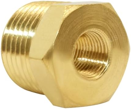 Joywayus 2Pcs Brass Reducing Hex Bushing 1/2" NPT Male to 1/8" NPT Female