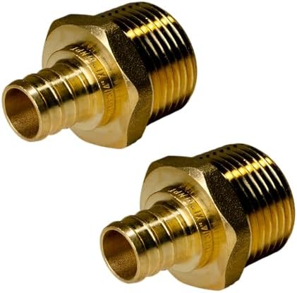 XFITTING 3/4 inch Pex x 1 inch Male NPT Adapter, 24-4-7=2X, 2 Pieces