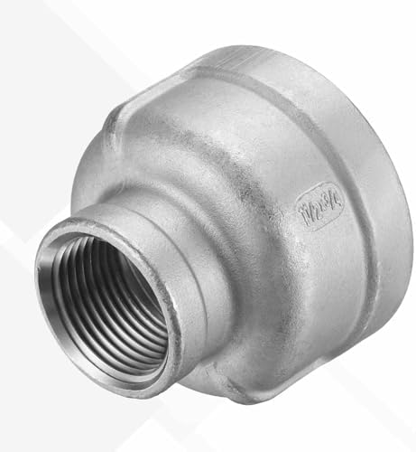 HARFINGTON Reducing Coupling 1-1/2"x3/4" NPT Female 304 Stainless Steel