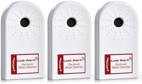 Zircon® Leak Alert™ Water Leak Detector, Loud 90 dB Water Alarm, 3 Pack