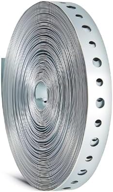 AKW Pipe Strap 3/4 INCH by 100 FT 28 Gauge Metal Hanger Strap, Plumbers Tape (1 ROLL), Silver, AKW34GALPT