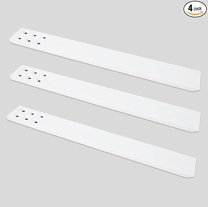 Countertop Support Bracket 3 Pack 20" Lx 2.5" W Hidden White Knee Wall Support Countertop Bracket 3/8" Thick Heavy Duty for Quartz/Granite/Wood/Concret Countertops Screws Included