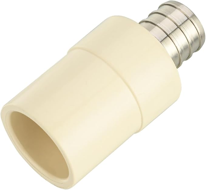 (Pack of 10) EFIELD 3/4" Pex x 3/4" CPVC Transition Coupling Barb Crimp Brass Fittings For Pex and CPVC Tube Connection,(PEX1807342)