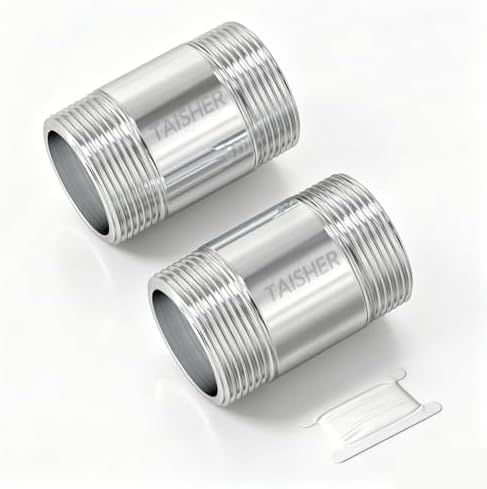 TAISHER 2Pcs Thickened Nipple Cast Pipe 3/4" NPT Male, 2" Length