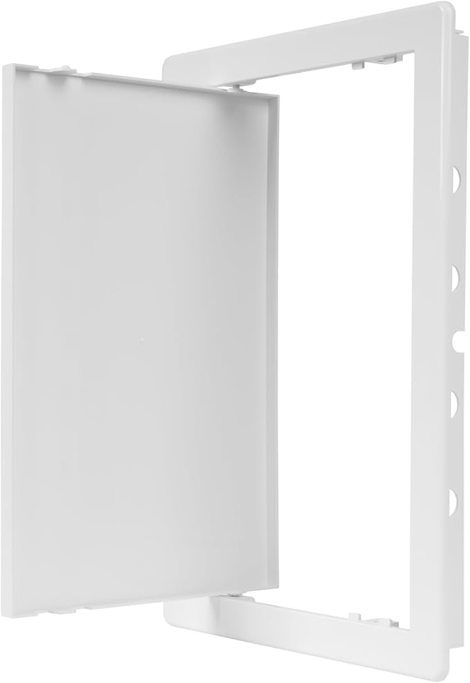 8" x 12" White Plastic Access Panel. Service Shaft Door Panel. Plumbing, Electricity, Heating, Alarm Wall Access Panel for Drywall. Bathroom Services Access Hole Cover.