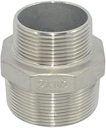 DAN SPEED 1-1/2"x1/2"Male Hex Nipple Threaded Reducer Pipe Fitting Stainless Steel 304 NPT… (2"*1-1/2")