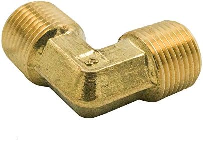 Brass Pipe Fitting, Forged Male 90 Degree Elbow, 3/8" NPT Male x 3/8" NPT Male, Pack of 2