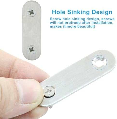 16 Pack 2 Inch Stainless Steel Flat Plate Straight Bracket