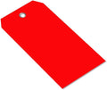 SmartSign Red Plastic Tags with Pre-Punched Hole, 100-Pack, 4.75 x 2.375 inch, Size#5, 10 mil Thick Tear-Proof Polylith Plastic Tags with Metal Eyelet, Writable Blank Tags for Shipping, Labeling