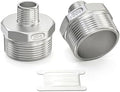 TAISHER 2PCS Cast 304 Stainless Steel Hex Nipple, Reducer Pipe Fitting 1-1/2" NPT Male x 3/4" NPT Male