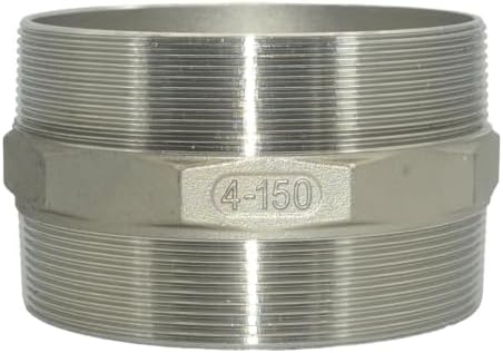 4"x4" NPT Male Threaded Hex Nipple,Stainless Steel 304 Quick Coupler Pipe Fitting (4")