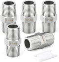 TAISHER 5PCS 304 SS New Hex Nipple,1/2" NPT Male, Pipe Adapter Fitting