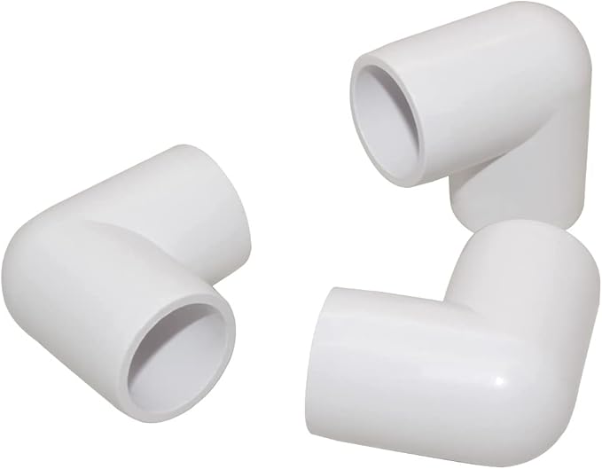 3/4" 90 Degree PVC Elbow Fitting, Furniture Grade 2 Way Right Angle Elbow Side Outlet, PVC Corner Fittings for DIY Building Furniture Greenhouse Shed Pipe Fittings Tent Connection (Pack of 8)