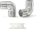 TAISHER 2PCS 304 Stainless Steel 90 Degree elbow,1/4" NPT Male × 1/4" NPT Male Thread Pipe Fitting