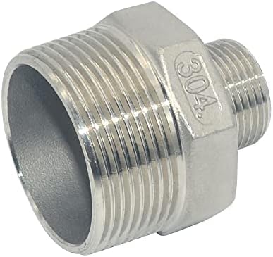 1-1/2" x 3/4" Male Threaded Reducing Nipple Fitting/Adapter,Stainless Steel SS304 NPT Pipe Hex Reducer