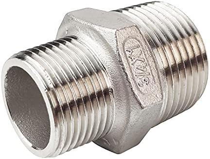 1" x 3/4" Male Hex Nipple Threaded Reducer Connector Pipe Fitting Adapter,Stainless Steel 304 NPT