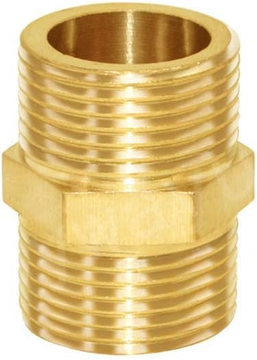 Joywayus 1" Male NPT Threaded Brass Pipe Fittings Nipple Fuel/Air/Water/Boat/Gas/Oil (Pack of 2)