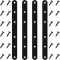 4 Pcs Black Flat Bracket 8 Inch Stainless Steel Straight Braces, Mending Plates Repair Fixing Brackets Heavy Duty Straight Repair Joining Plates with Screws