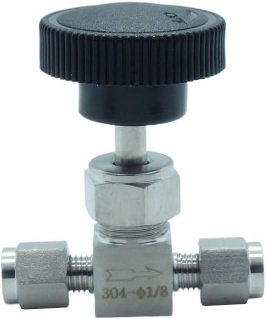 1 Piece Stainless Steel 304 1/8" Tube OD Double Ferrule Compression Fitting Instrument Needle Valve