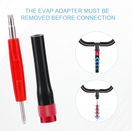 Service Port Adapter Connector Kit, Automotive Smoke Machine Leak Tester Adapters with Valve Removal Tool for EVAP Smoke Leak Tester