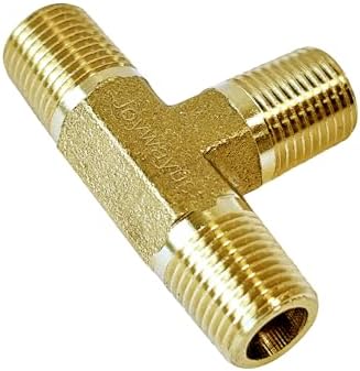 Joywayus 2 Pack 1/8" NPT Male Brass Tee Pipe Fitting T 3-way Adapter