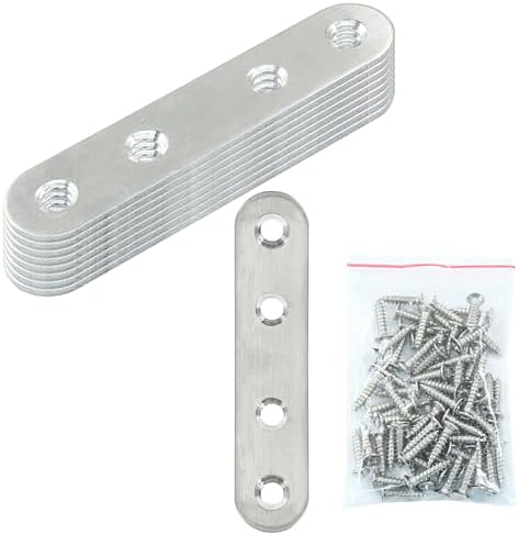 16 Pack 3 Inch Stainless Steel Flat Plate Straight Bracket