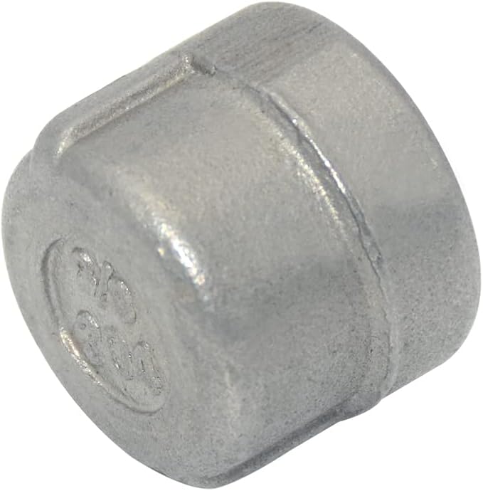3/8" Cap,NPT Female Threaded Cast Pipe Fitting,Stainless Steel 304