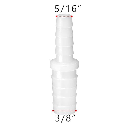 Quickun Plastic Hose Barb Reducer Fitting 3/8" to 5/16" Barbed Reducing Union Adapter Splicer Mender Joint Fitting (Pack of 5)
