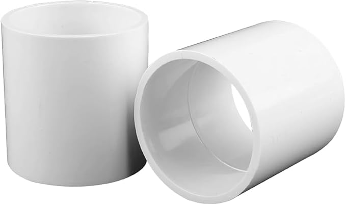 3/4’’ PVC Coupling 2 Way Pipe Fittings, Furniture Grade Schedule 40 Socket x Socket, Heavy Duty PVC Slip Socket Connectors for Building Furniture Greenhouse Shed (Pack of 10)