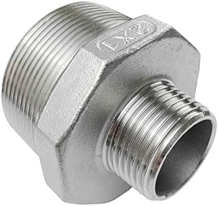2" x 1" Male Hex Nipple Threaded Reducer Connector Pipe Fitting Adapter,Stainless Steel 304 NPT