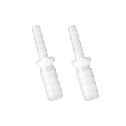 Quickun Plastic Hose Barb Reducer Fitting 5/16" to 3/16" Barbed Reducing Union Adapter Splicer Mender Joint Fitting (Pack of 2)