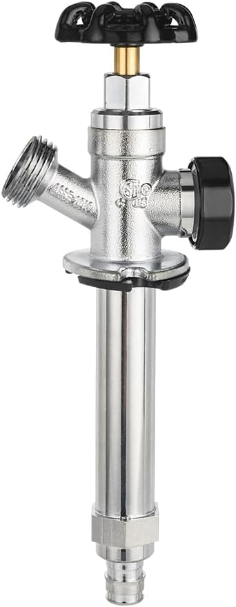 EFIELD 4-inch Anti-Siphon Frost Free Sillcock, 1/2 inch Pex-A Expansion Connection X 3/4 inch Hose Bibb, Chrome Plated Brass Body-4 Inch Length,(SILLCOCK034)