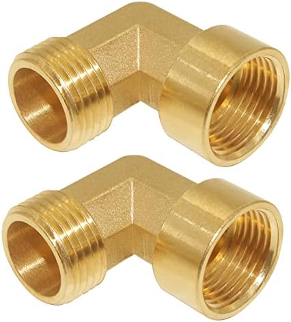 Joywayus 2 Pack Brass 3/4" NPT Male to Female Elbow Pipe Fittings