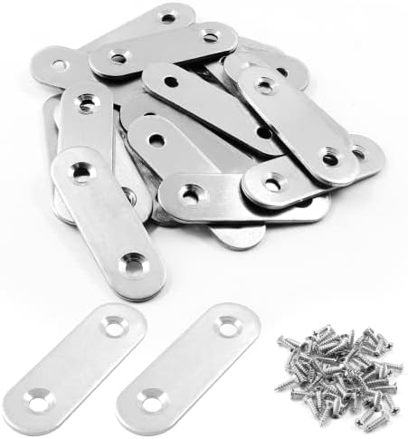 Jiozermi 24 Pcs Straight Brace, 2" x 0.6", Stainless Steel