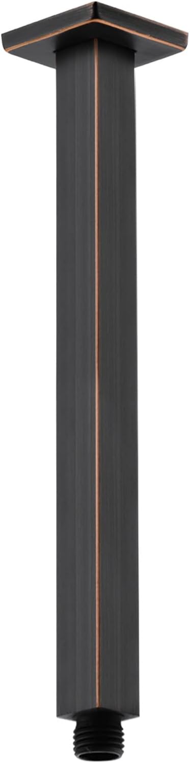 TRUSTMI Bronze Shower Arm with Flange 16 Inch Square Rainfall Shower Head Extension Arm, Ceiling Mounted, Straight, Oil Rubbed Bronze