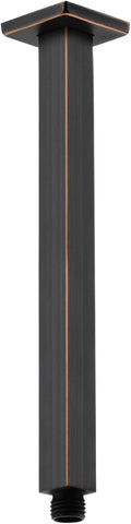 TRUSTMI Bronze Shower Arm with Flange 16 Inch Square Rainfall Shower Head Extension Arm, Ceiling Mounted, Straight, Oil Rubbed Bronze