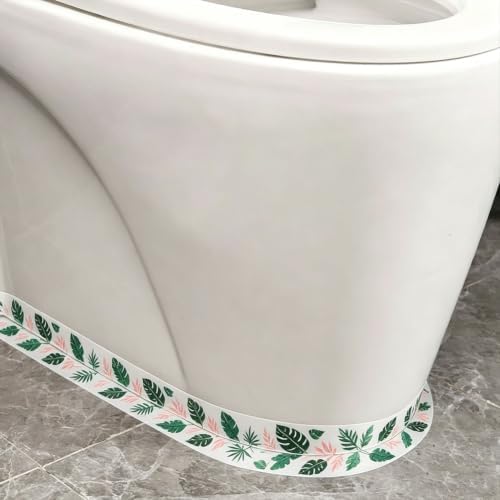 2 Rolls Corner Caulk Strip, Clear Caulk Tape Self Adhesive Sealant Strip PVC Waterproof Sealing Tape Peach Blossom Caulk Sealant Tape for Kitchen Sink Corner Bathroom Bathtub Toilet Edge (Set #3)