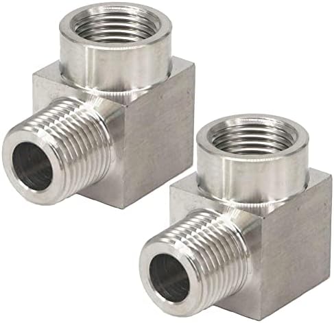 Beduan Stainless Steel Cast Pipe Fittings, 90 Degree Street Elbow 1/4" NPT Male x 1/4" NPT Female Water Fuel Air (Pack of 2)