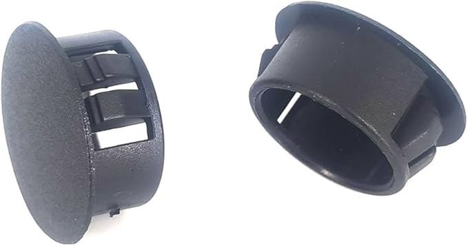 Hole Plugs 3/4" Plastic Flush Type Hole Plugs for Hole Snap in Locking Hole Tube Screw Caps Drilling Cover Plugs Fastener Covers for Kitchen Cabinet Furniture Black 30 Pack - Black