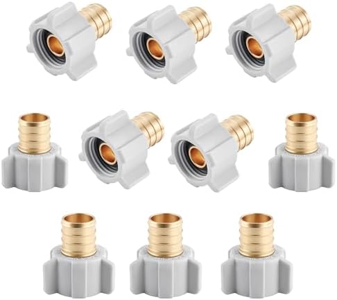 3/4" Pex x 1/2" Female NPT Swivel Adapter No-Lead Brass Crimp Fitting,PEX-B Compatible,10-Pack