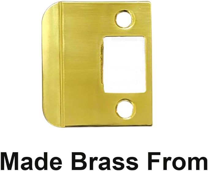 QCAA Solid Brass Extended Lip Strike, 2''X2-1/4, Polish Brass, 1 Pack, Made in Taiwan