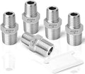 TAISHER 5PCS 304 Stainless Steel Hex Nipple, Reducer Pipe Fitting 1/2-Inch Male Pipe x 3/8-Inch Male Pipe