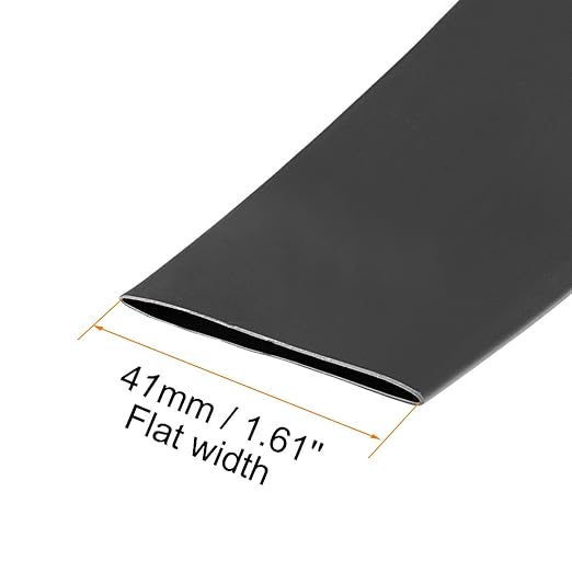 uxcell Heat Shrink Tubing, 1"(25mm) Dia 41mm Flat Width 2:1 Rate Shrinkable Tube Cable Sleeve 1m - Black