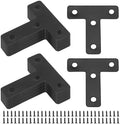 Zorfeter Black T-Shape Corner Brackets, 50x50mm/2 x2, 20 Pcs