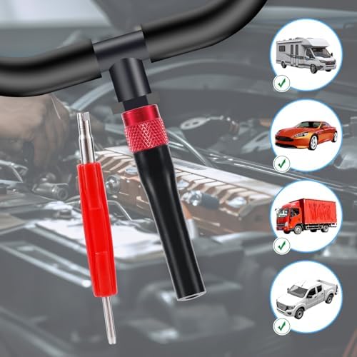 Service Port Adapter Connector Kit, Automotive Smoke Machine Leak Tester Adapters with Valve Removal Tool for EVAP Smoke Leak Tester